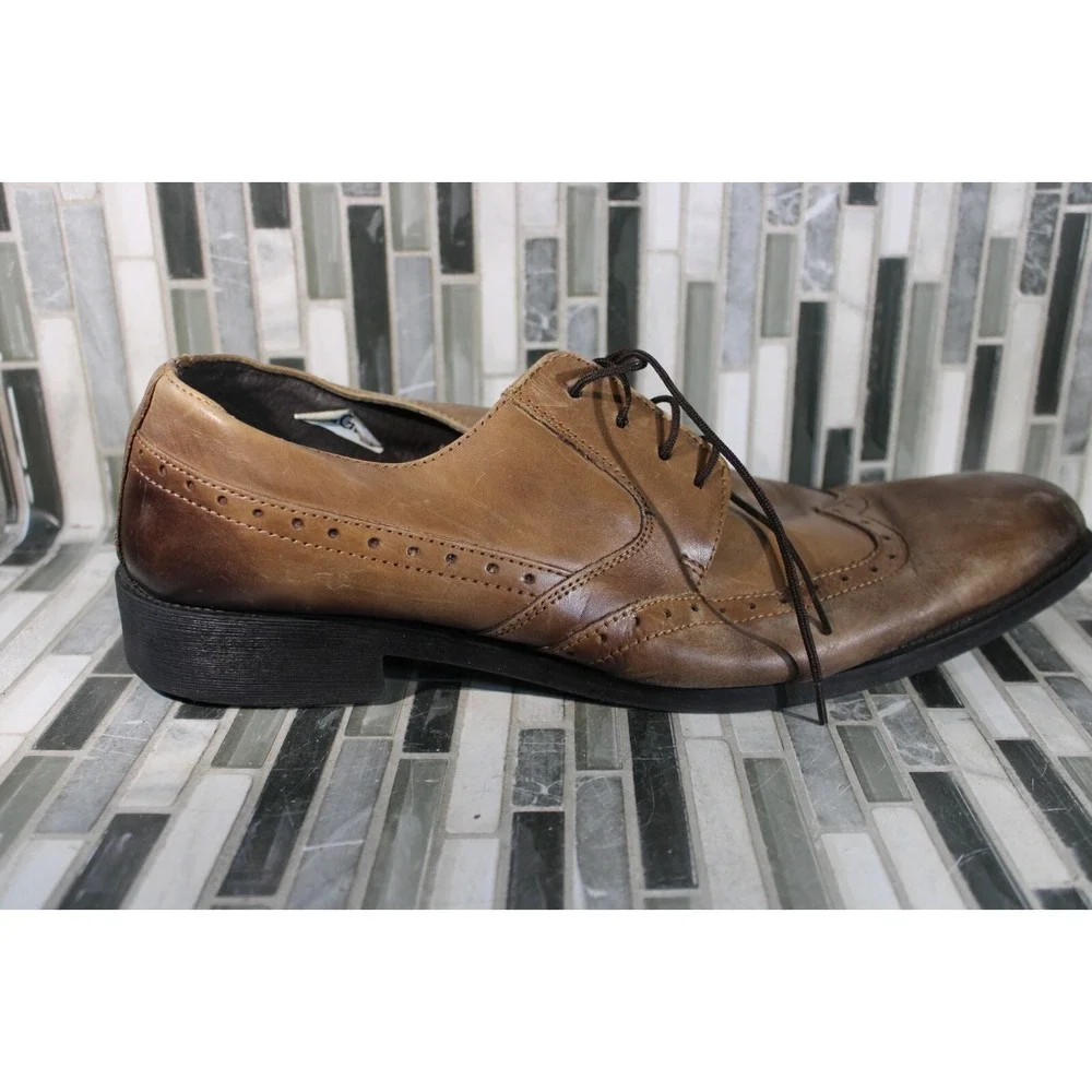 Giorgio Brutini Kwitt  Men's Oxford Tan Leather Wing‎ Tip Dress Shoes Size 11